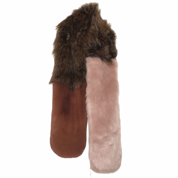 NORDSTROM Halogen NEW Boho Faux Fur Scarf Stole - Picture 1 of 12